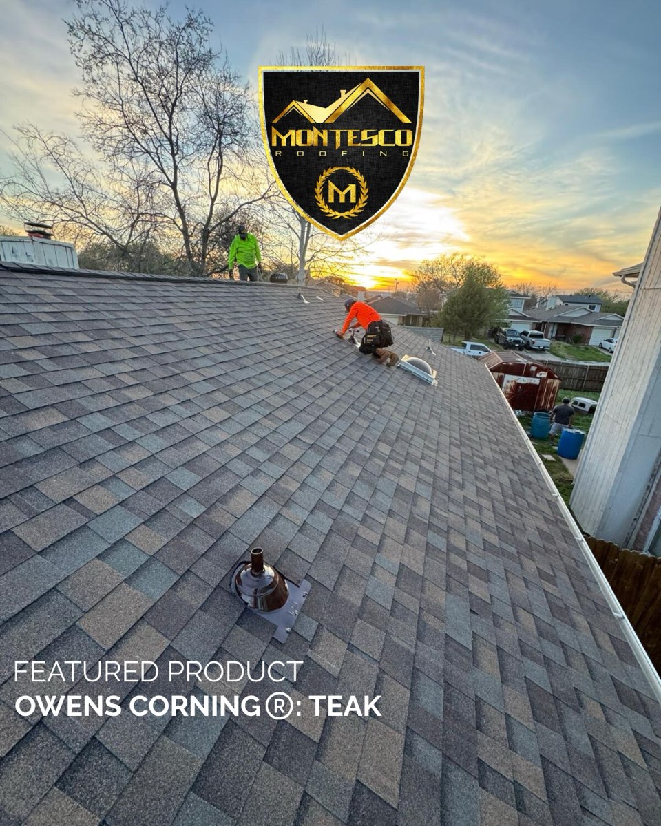 Montesco crew at work — sunset installation